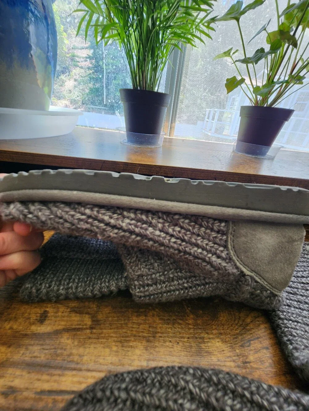 UGG Classic Cardy Heathered Gray Knit Button Boots 6 EUC